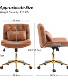 Cecil Adjustable Height Office Chair with Tufted Back & Pillow