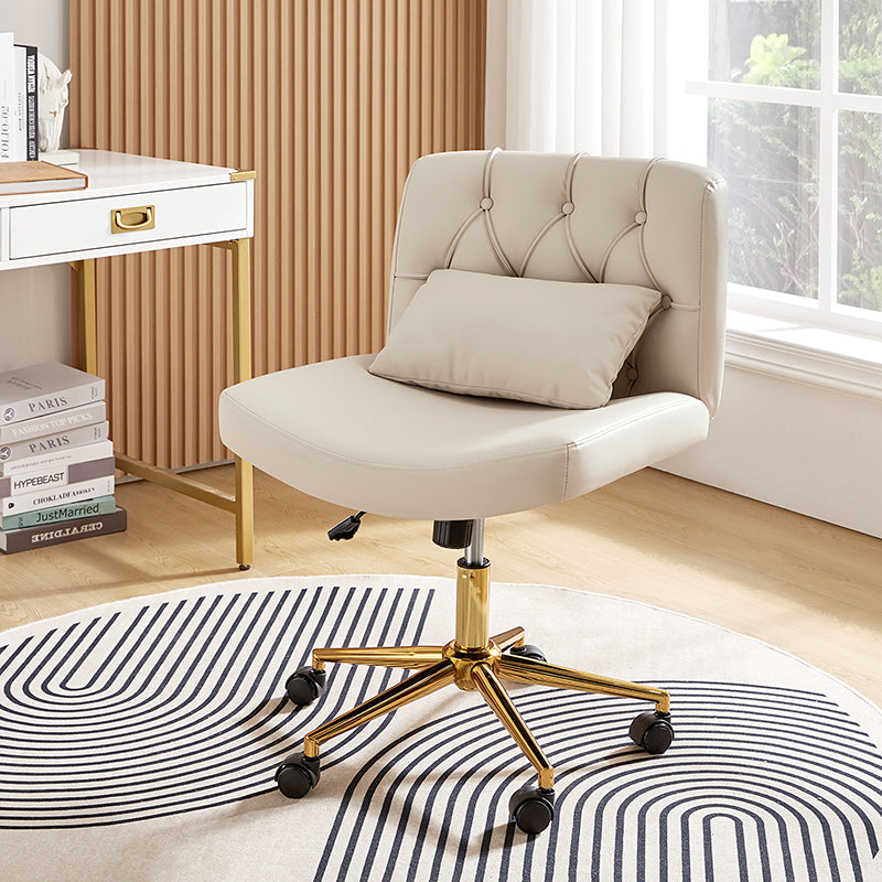 Cecil Adjustable Height Office Chair with Tufted Back & Pillow