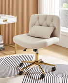 Cecil Adjustable Height Office Chair with Tufted Back & Pillow