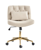 Cecil Adjustable Height Office Chair with Tufted Back & Pillow