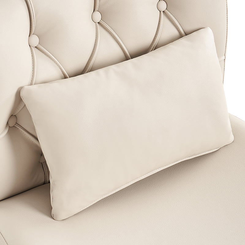 Cecil Adjustable Height Office Chair with Tufted Back & Pillow