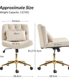 Cecil Adjustable Height Office Chair with Tufted Back & Pillow