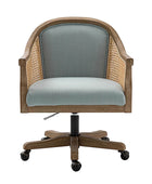 Audrey Rattan Task Chair – Swivel Base & Curved Seat Design