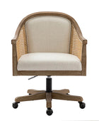 Audrey Rattan Task Chair – Swivel Base & Curved Seat Design