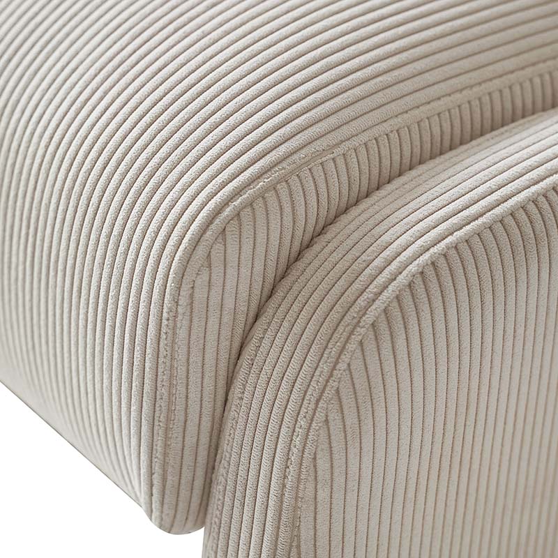 Randolph Rounded Modern Design Corduroy Ottoman