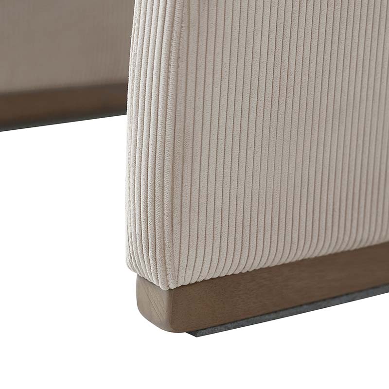 Randolph Rounded Modern Design Corduroy Ottoman