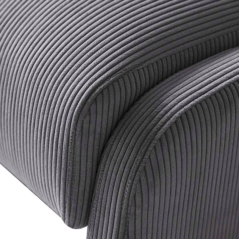 Randolph Rounded Modern Design Corduroy Ottoman