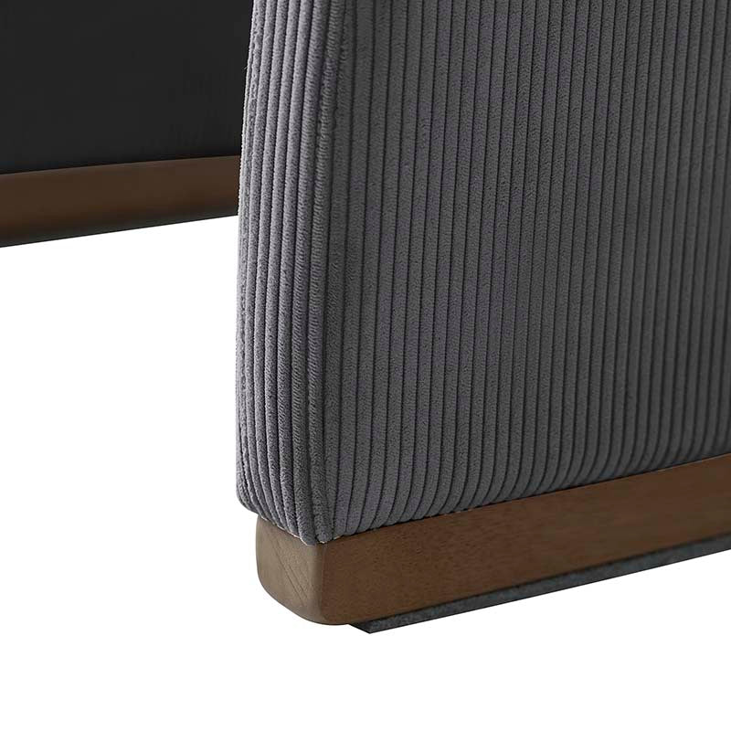 Randolph Rounded Modern Design Corduroy Ottoman