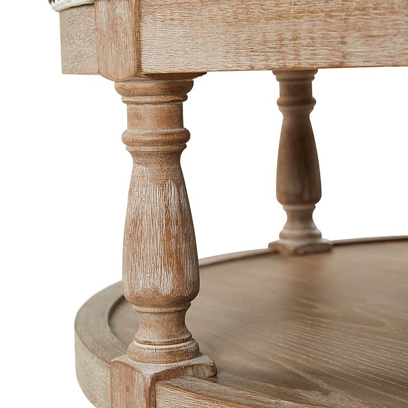 Danilynn Tufted Round Ottoman Coffee Table with Storage Shelf