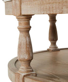 Danilynn Tufted Round Ottoman Coffee Table with Storage Shelf