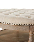 Danilynn Tufted Round Ottoman Coffee Table with Storage Shelf