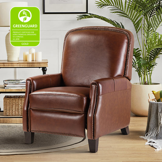 Claudia Genuine Leather Glider Recliner – Mid-Century Comfort & Style