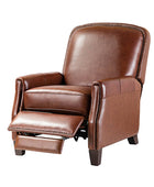 Claudia Genuine Leather Glider Recliner Mid-Century Comfort & Style