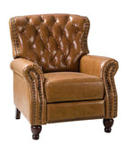 Gabrielle Genuine Leather Manual Recliner with Nailhead Trim