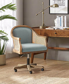 Rattan Task Chair – Swivel Base & Curved Seat Design