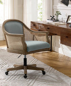 Rattan Task Chair – Swivel Base & Curved Seat Design