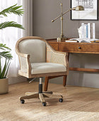 Rattan Task Chair – Swivel Base & Curved Seat Design