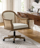 Rattan Task Chair – Swivel Base & Curved Seat Design