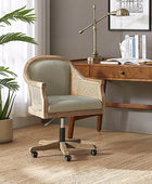 Rattan Task Chair – Swivel Base & Curved Seat Design