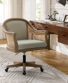 Rattan Task Chair – Swivel Base & Curved Seat Design