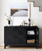 Kamu 115 cm Wide Sideboard with 3 Push-to-Open Doors