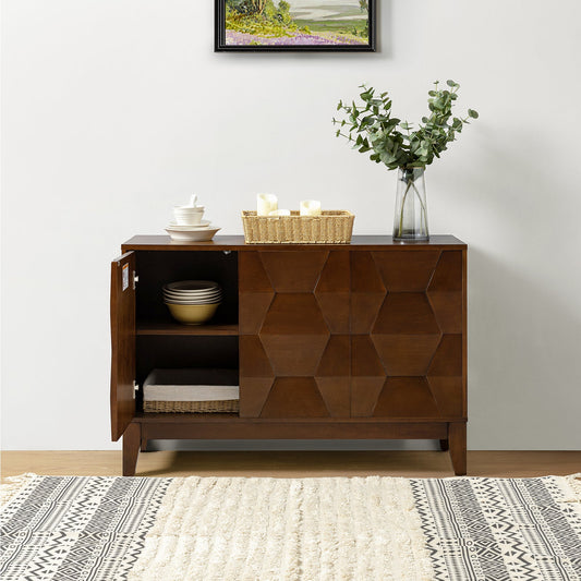 Kamu 115 cm Wide Sideboard with 3 Push-to-Open Doors