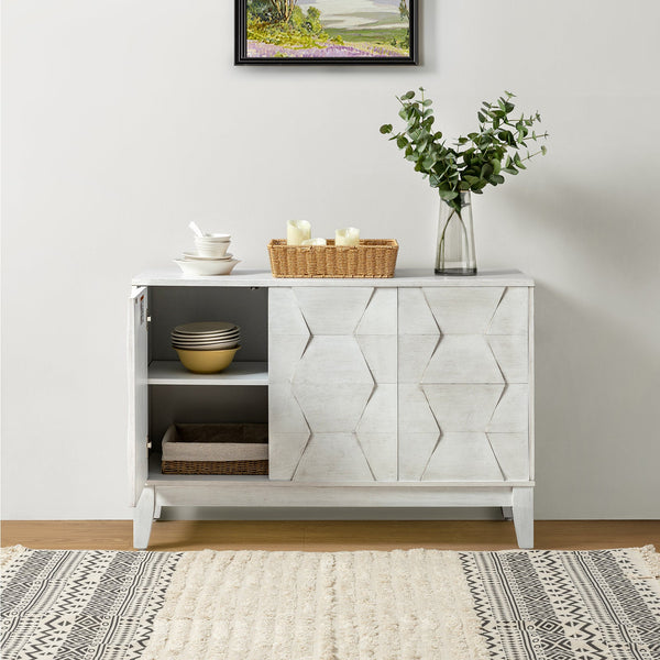 Kamu 115 cm Wide Sideboard with 3 Push-to-Open Doors