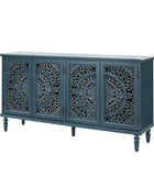 Emathides Carved Wood Sideboard with Wine Storage