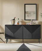 Lasse Modern 4-Door Sideboard with Drawers, Wine Rack & Storage Shelves