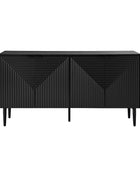 Lasse Modern 4-Door Sideboard with Drawers, Wine Rack & Storage Shelves