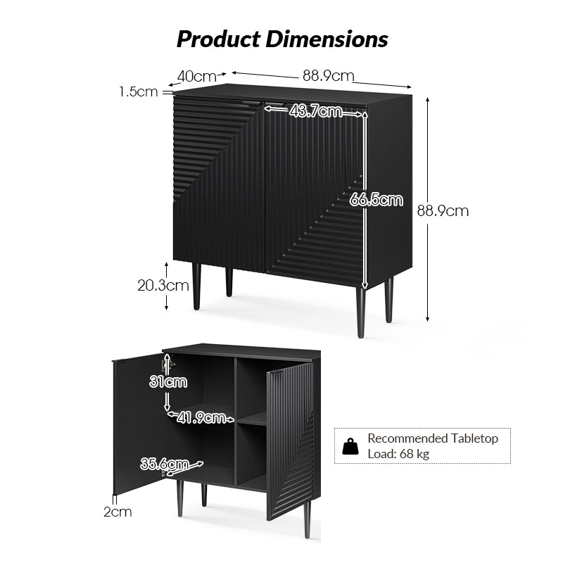 Lasse 89 cm Tall 2-Door Accent Cabinet