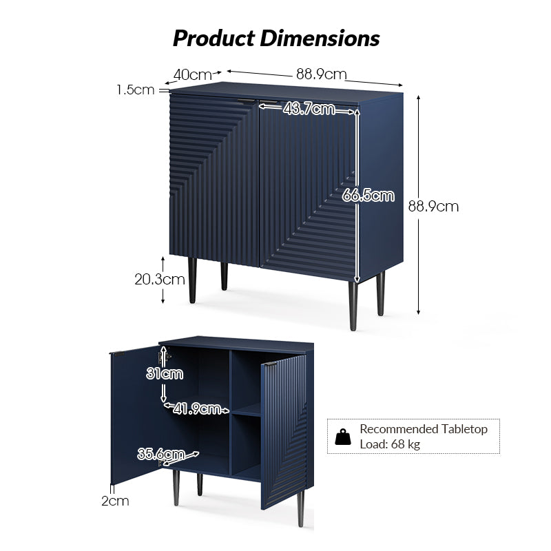 Lasse 89 cm Tall 2-Door Accent Cabinet