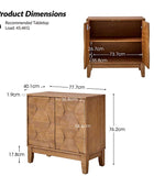 Kamu 2-Door Sideboard Cabinet with Push Open & Adjustable Shelf
