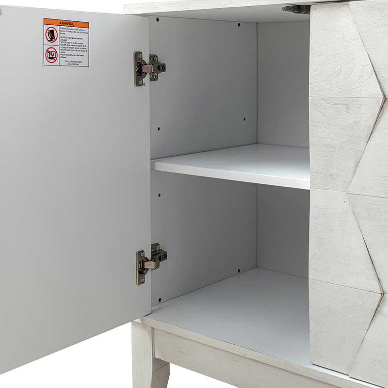 Kamu 2-Door Sideboard Cabinet with Push Open & Adjustable Shelf