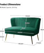 Bariana Velvet Mid-Century Modern Upholstered Loveseat