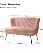 Bariana Velvet Mid-Century Modern Upholstered Loveseat