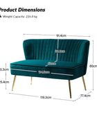 Bariana Velvet Mid-Century Modern Upholstered Loveseat