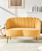 Ariel Velvet Bloom Loveseat - Modern Elegance with Floral Flair