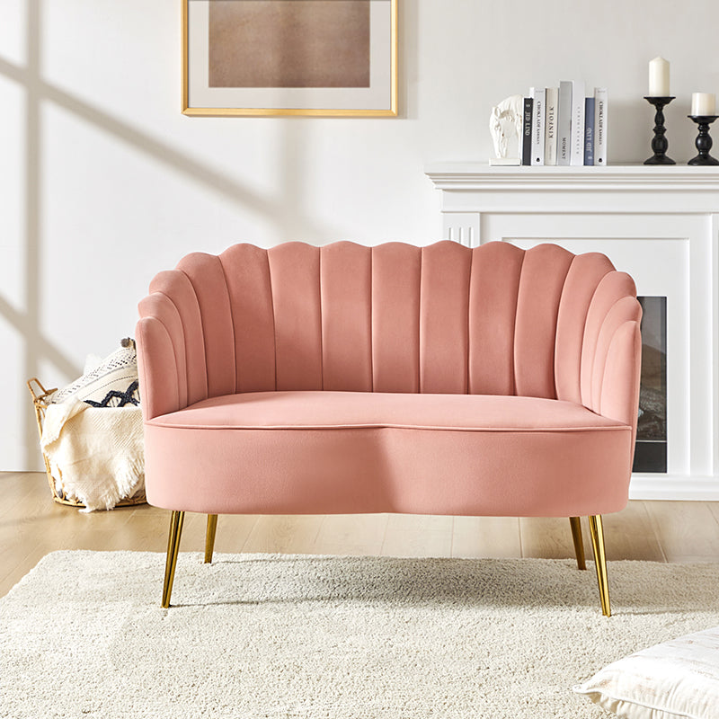 Ariel Velvet Bloom Loveseat - Modern Elegance with Floral Flair