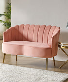 Ariel Velvet Bloom Loveseat - Modern Elegance with Floral Flair