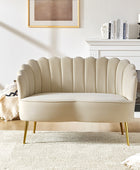 Ariel Velvet Bloom Loveseat - Modern Elegance with Floral Flair