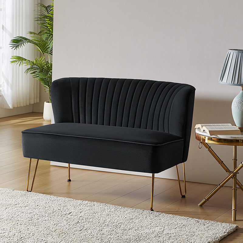 Ainhoa Velvet Mid-Century Modern Upholstered Loveseat with Hairpin Legs