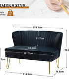 Ainhoa Velvet Mid-Century Modern Upholstered Loveseat with Hairpin Legs