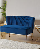 Ainhoa Velvet Mid-Century Modern Upholstered Loveseat with Hairpin Legs