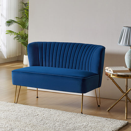 Ainhoa Velvet Mid-Century Modern Upholstered Loveseat with Hairpin Legs