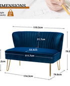 Ainhoa Velvet Mid-Century Modern Upholstered Loveseat with Hairpin Legs