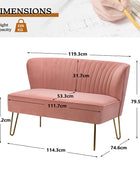 Ainhoa Velvet Mid-Century Modern Upholstered Loveseat with Hairpin Legs
