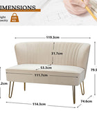 Ainhoa Velvet Mid-Century Modern Upholstered Loveseat with Hairpin Legs