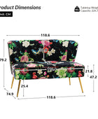 Coraline Floral Upholstered Loveseat with Tufted Back