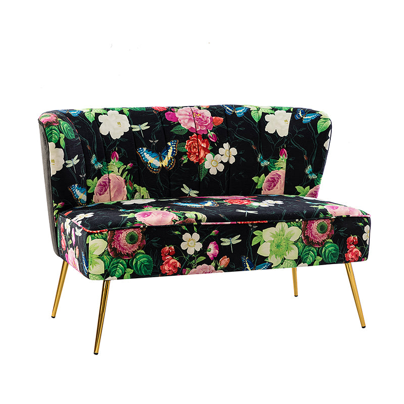 Coraline Floral Upholstered Loveseat with Tufted Back